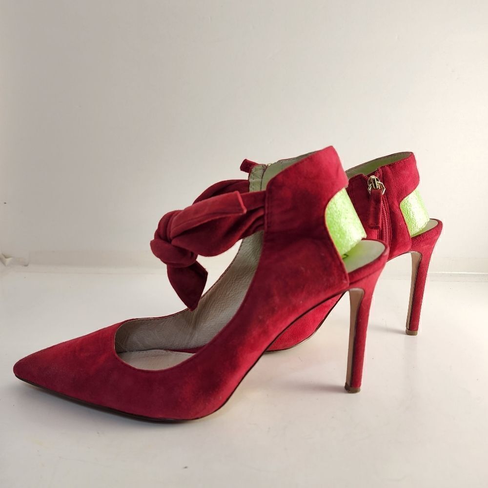 Louise et Cie Lo Jeph shoes red suede heels Dark Romance Party Holiday 8.5